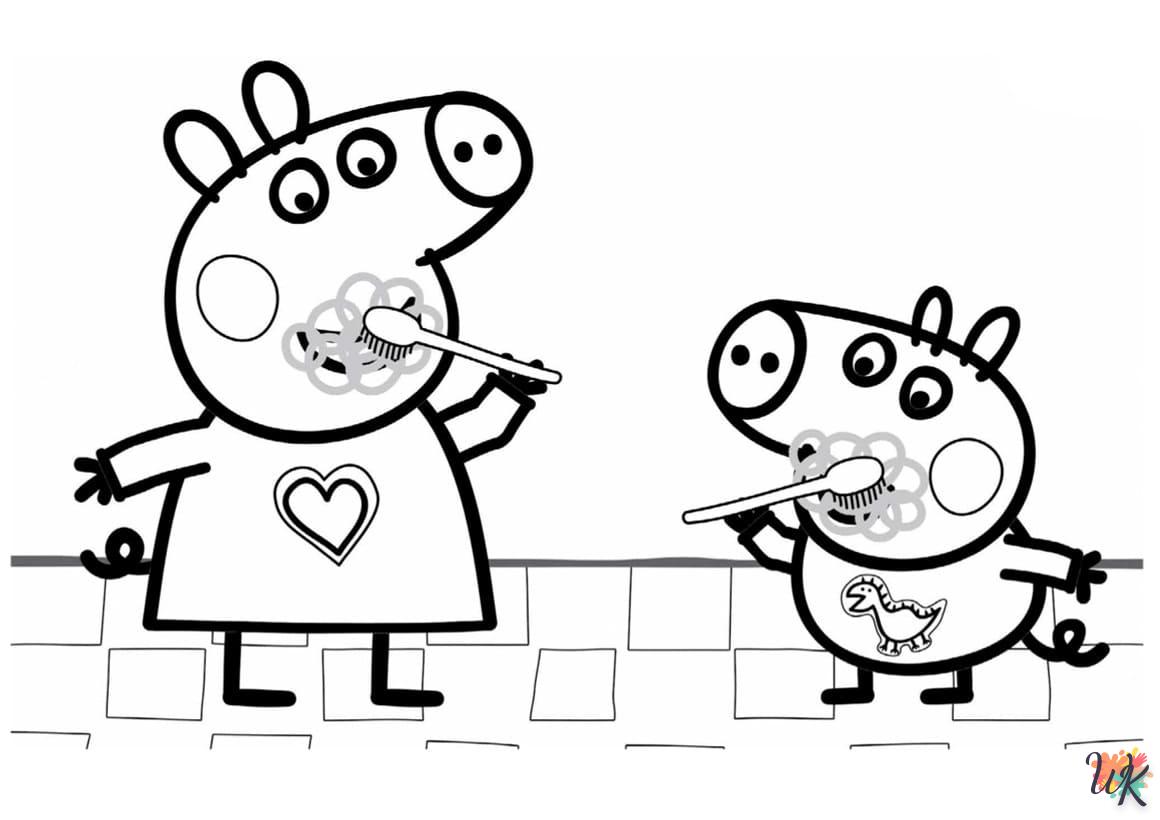 coloriage Peppa Pig  pour enfant de 8 ans