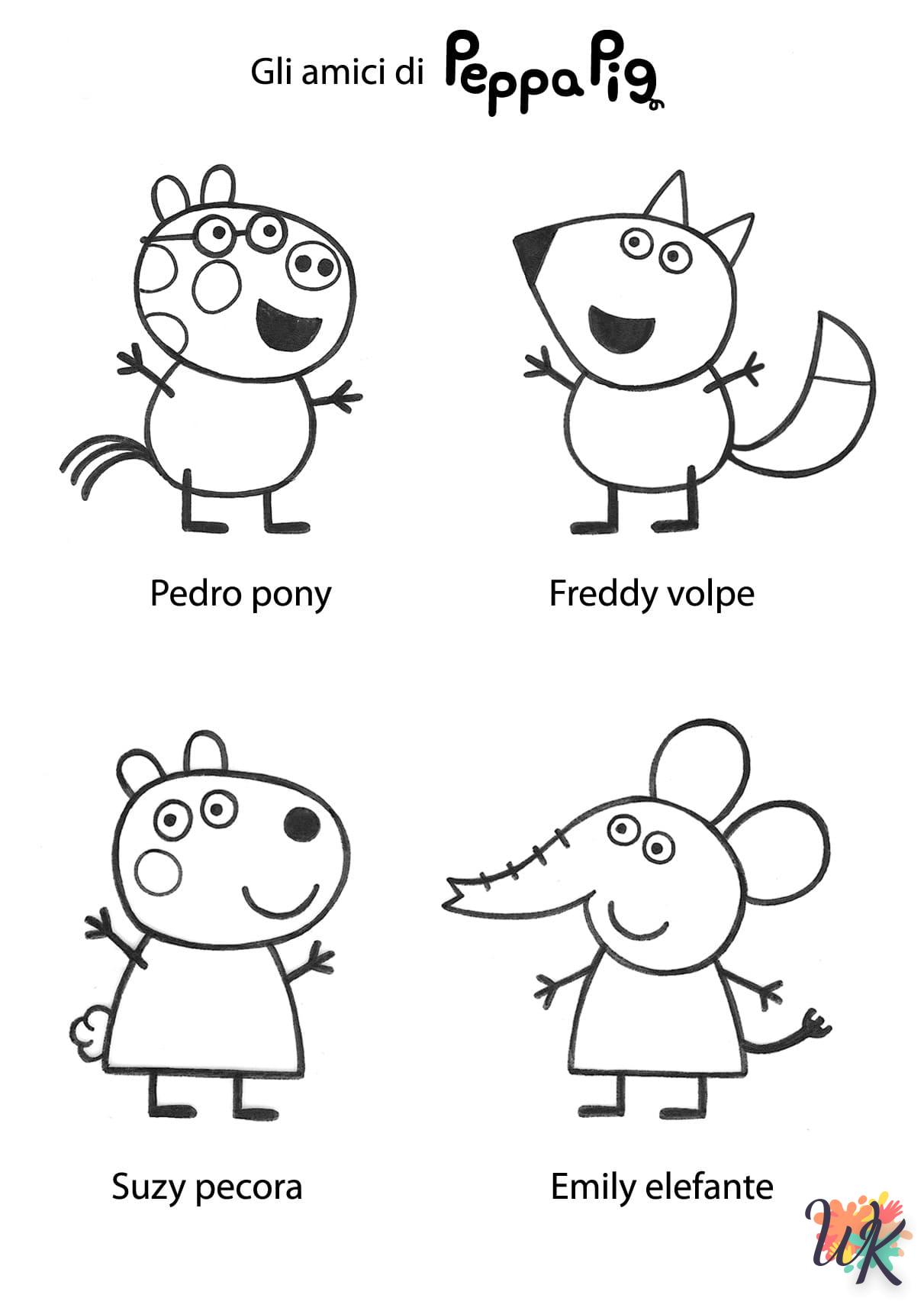 coloriage Peppa Pig  pour enfant de 5 ans 1