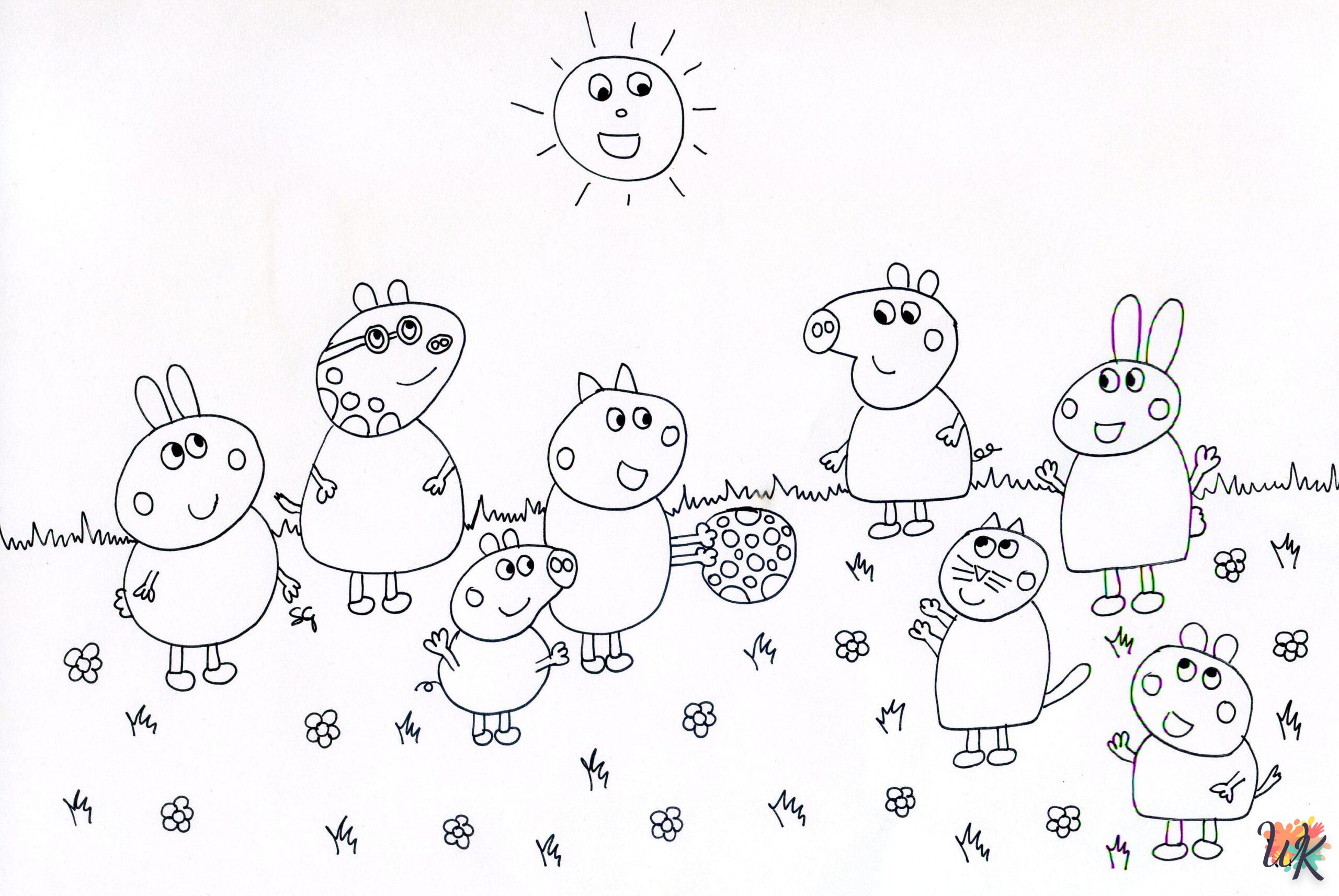 coloriage Peppa Pig  pour enfant de 8 ans 1