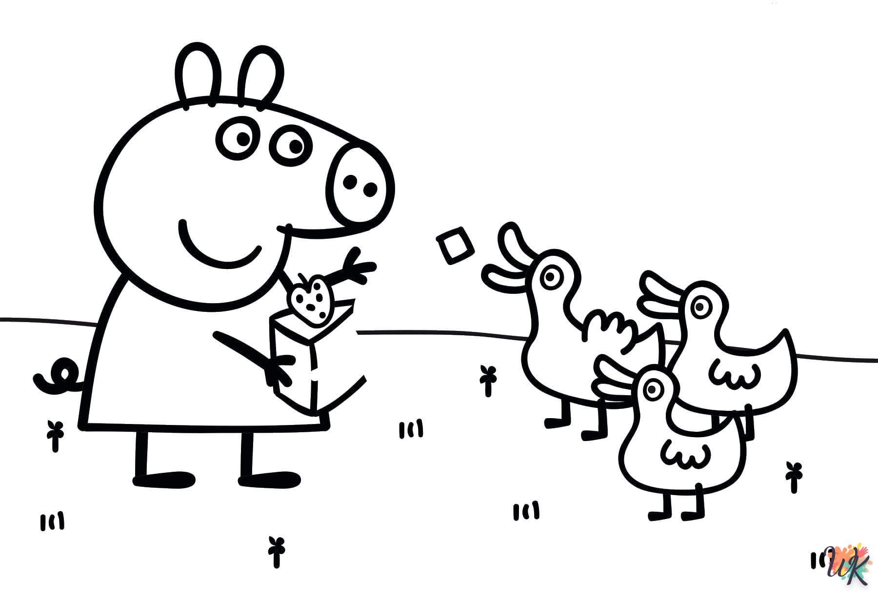 coloriage Peppa Pig  animaux enfant a imprimer
