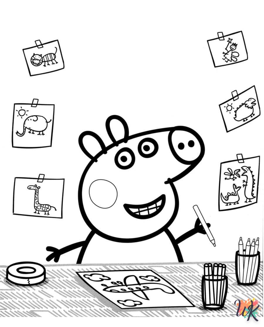 coloriage Peppa Pig  a imprimer pour enfant de 4 ans