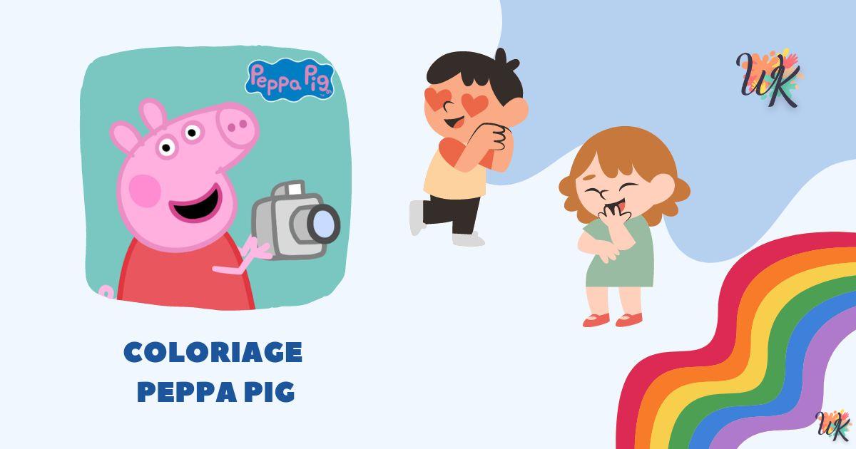 Coloring Peppa Pig – cute downloadable pink pig