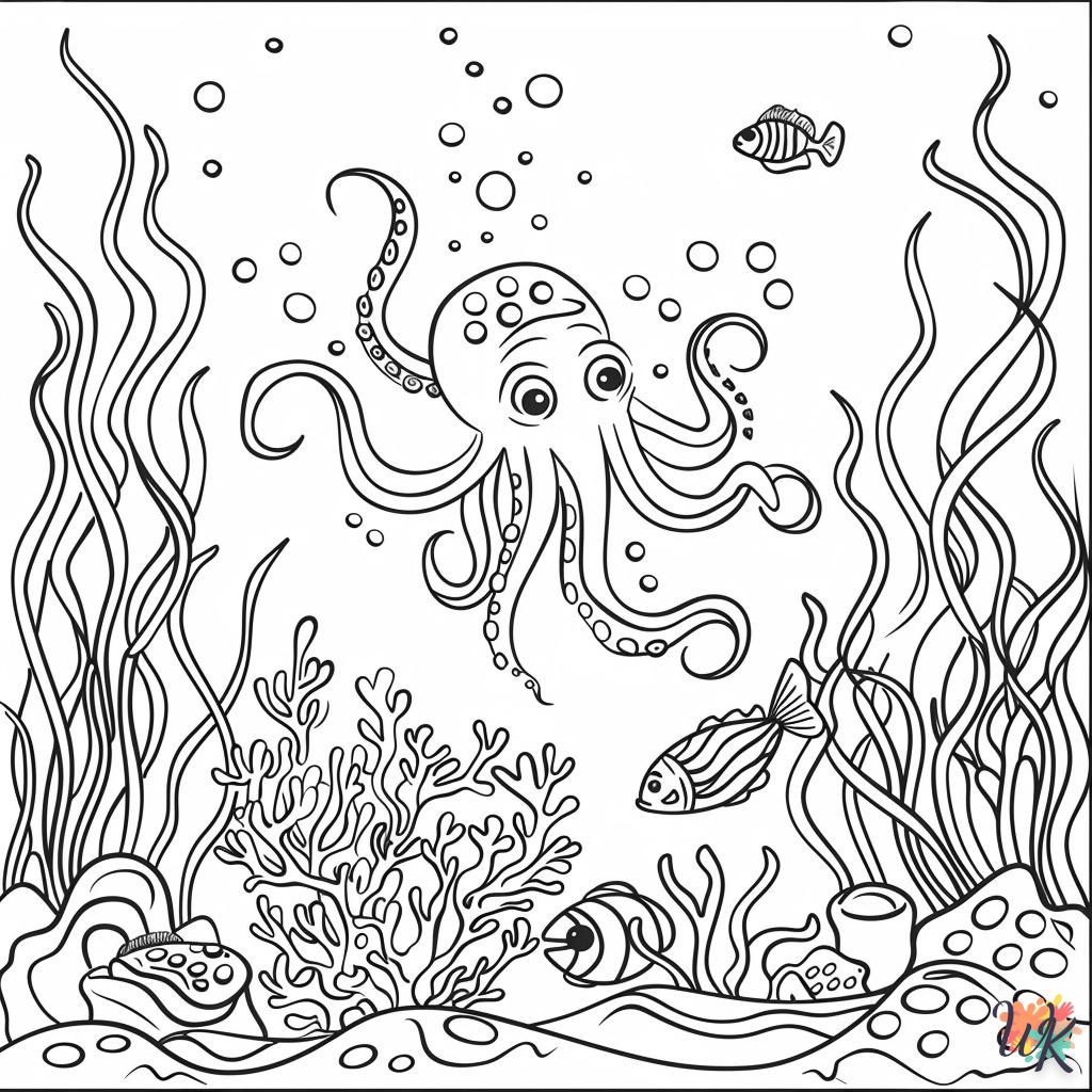 Octopus dinosaurs online coloring page free to print