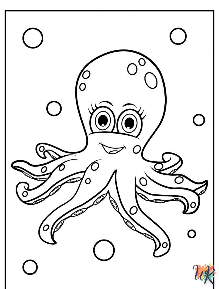Octopus coloring for 4 year olds