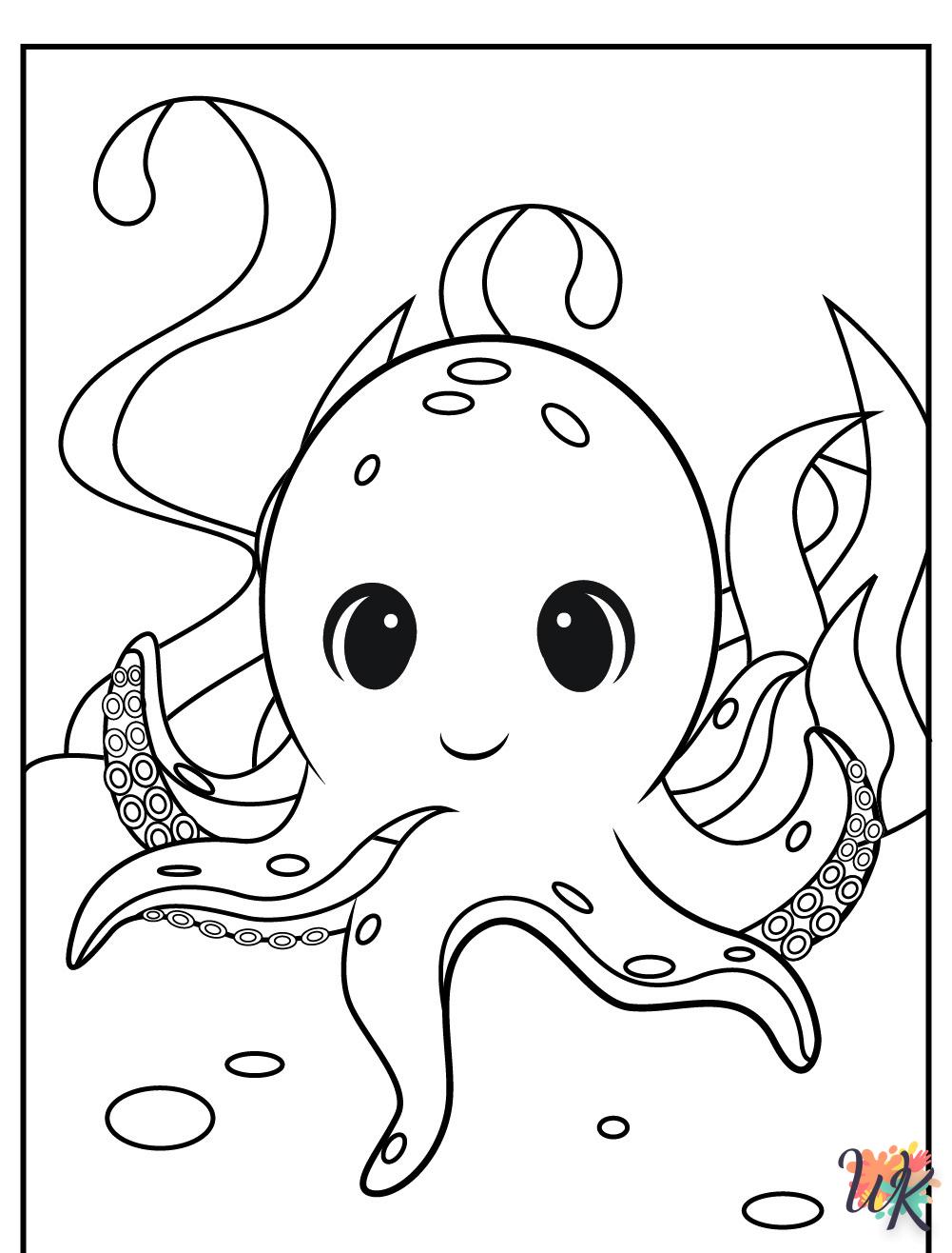 Octopus coloring for 7 year olds