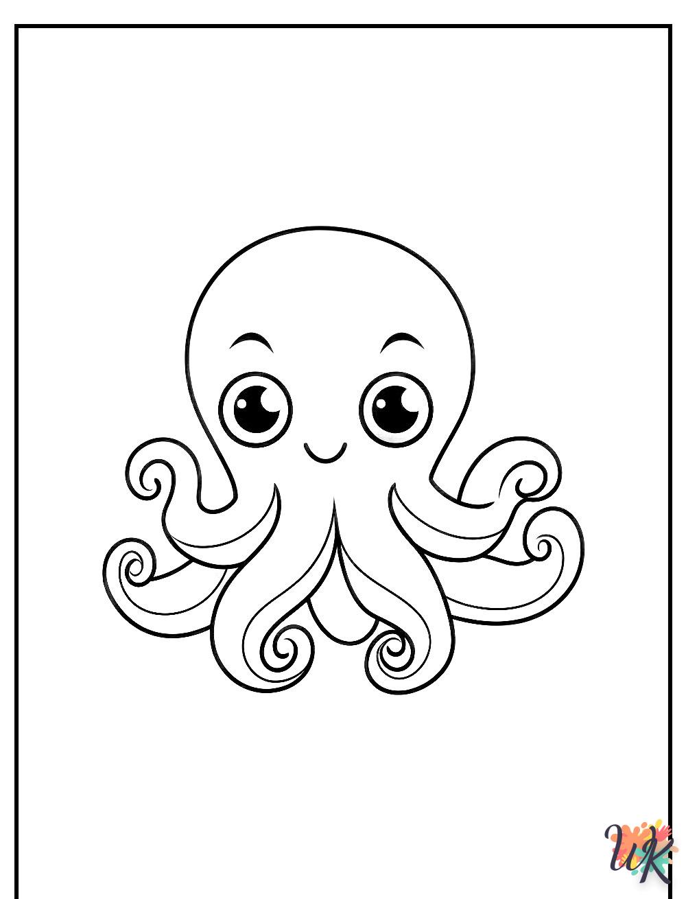 Octopus coloring online for 2 year old baby