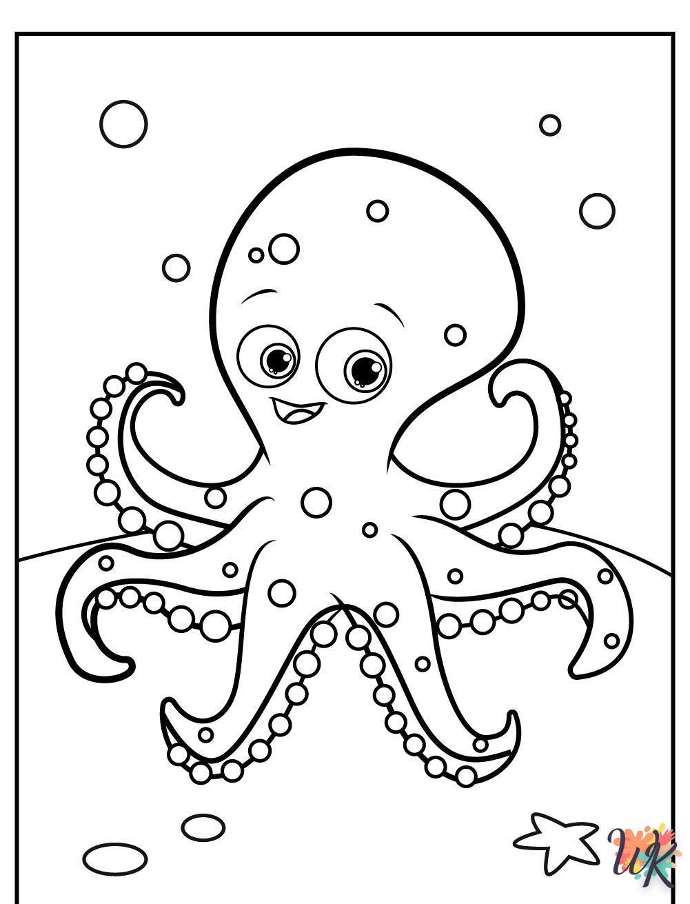 Octopus coloring for children