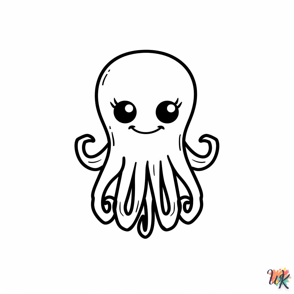 Octopus coloring and cutting to print free
