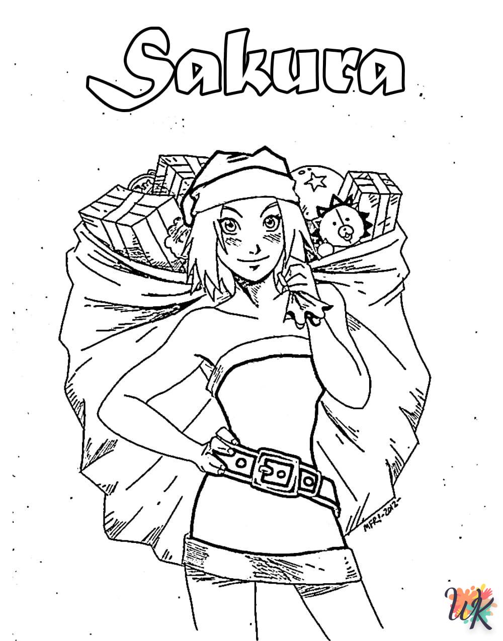 coloriage Sakura  enfant à imprimer pdf