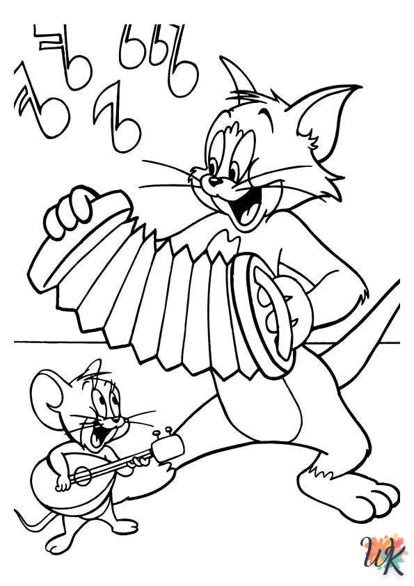 coloriage Tom et Jerry  à imprimer pour enfant de 9 ans