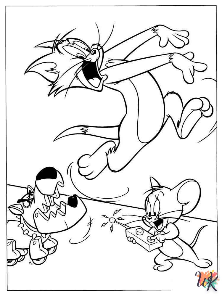 coloriage Tom et Jerry  de noël gratuit à imprimer en ligne