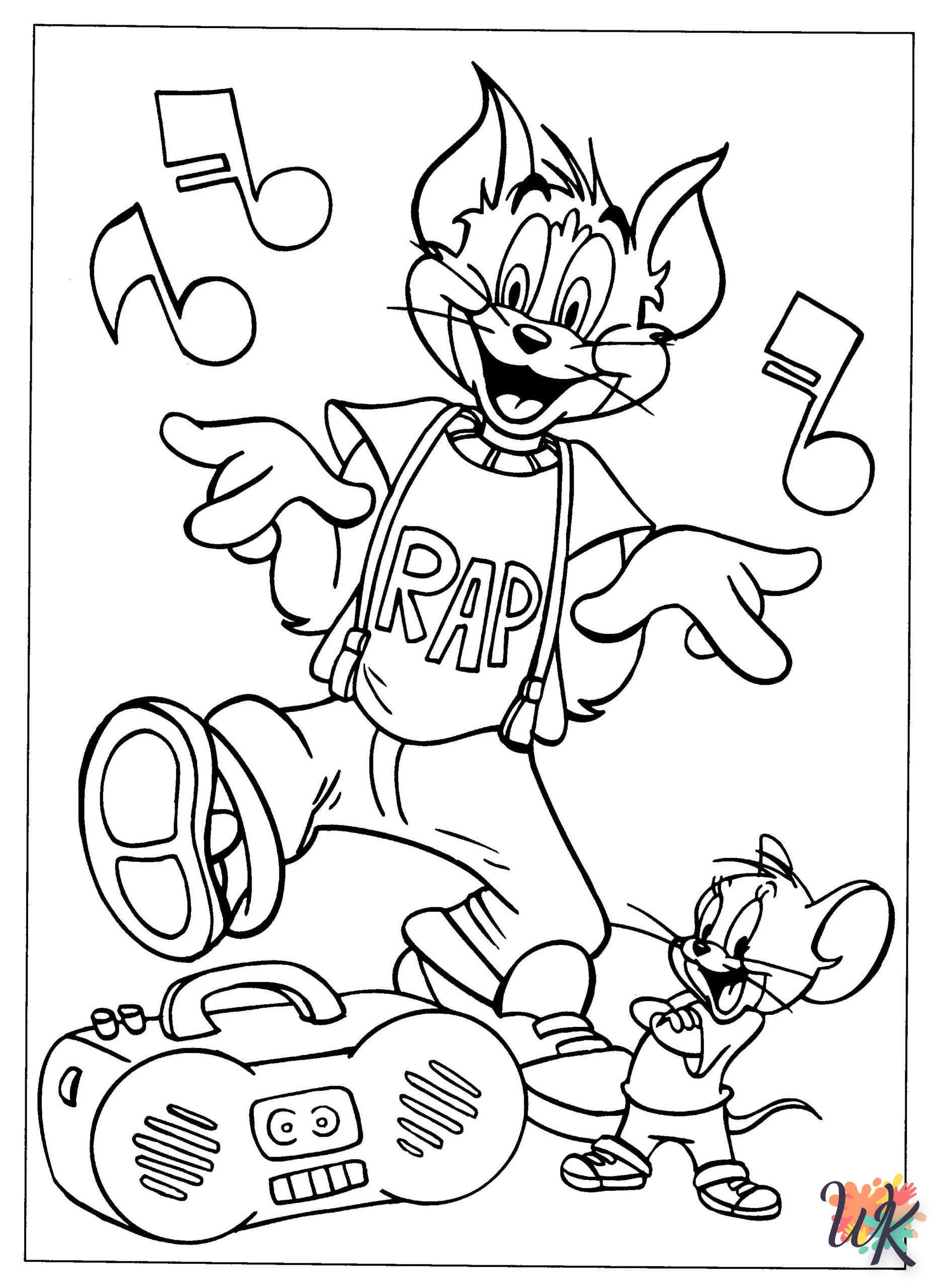 coloriage Tom et Jerry  à imprimer kawaii