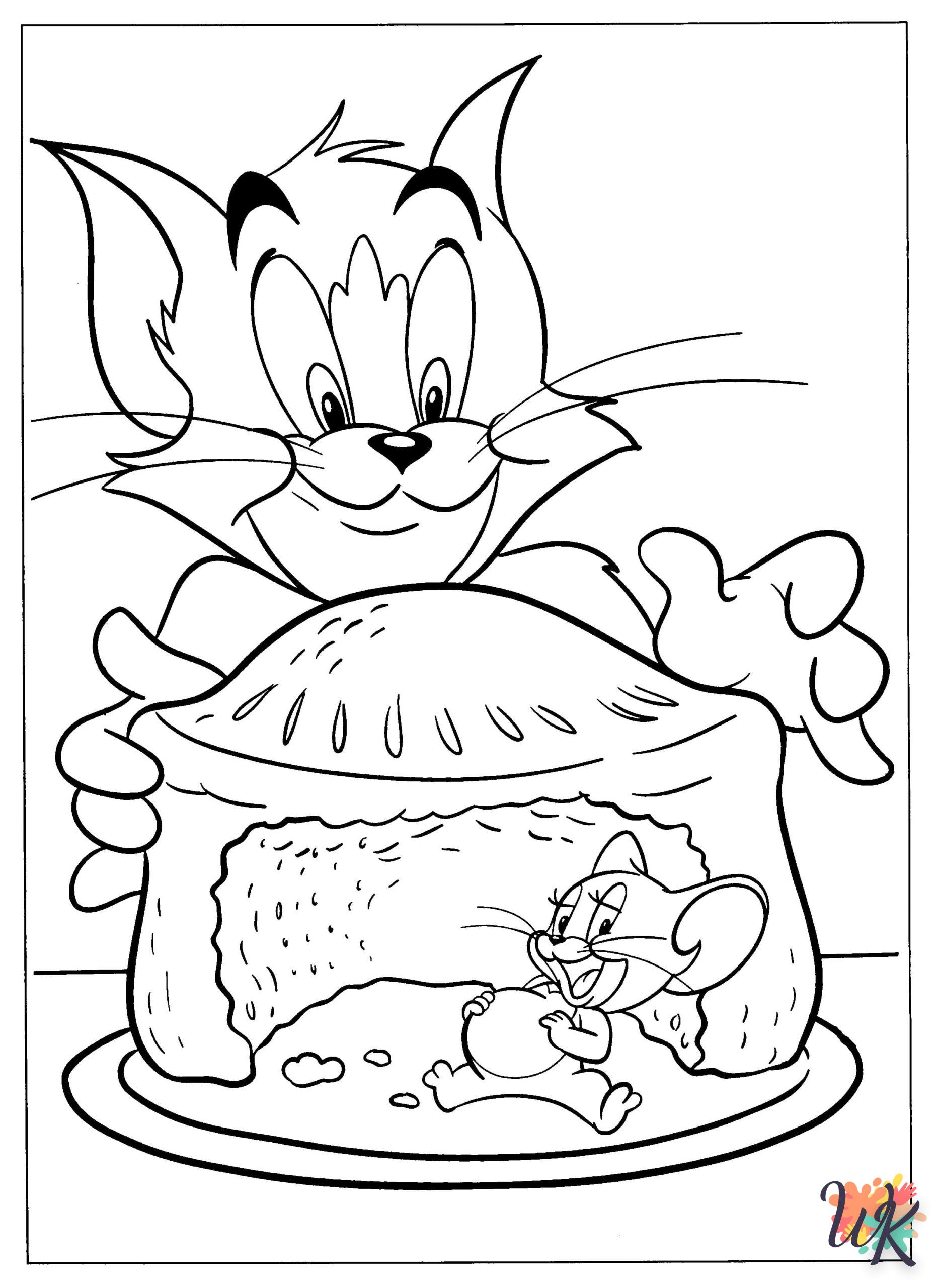 coloriage Tom et Jerry  enfant 2 ans a imprimer