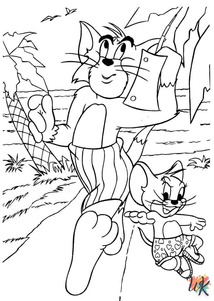 coloriage Tom et Jerry  enfant 5 ans à imprimer