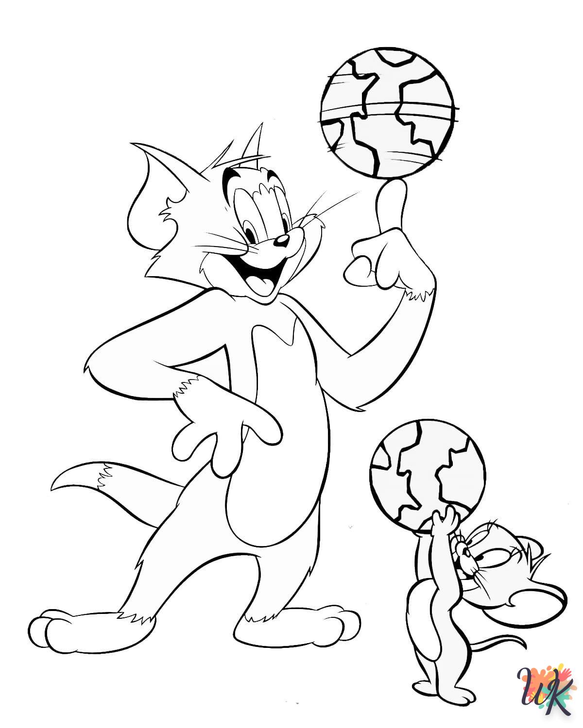 coloriage Tom et Jerry  dinosaures en ligne gratuit à imprimer