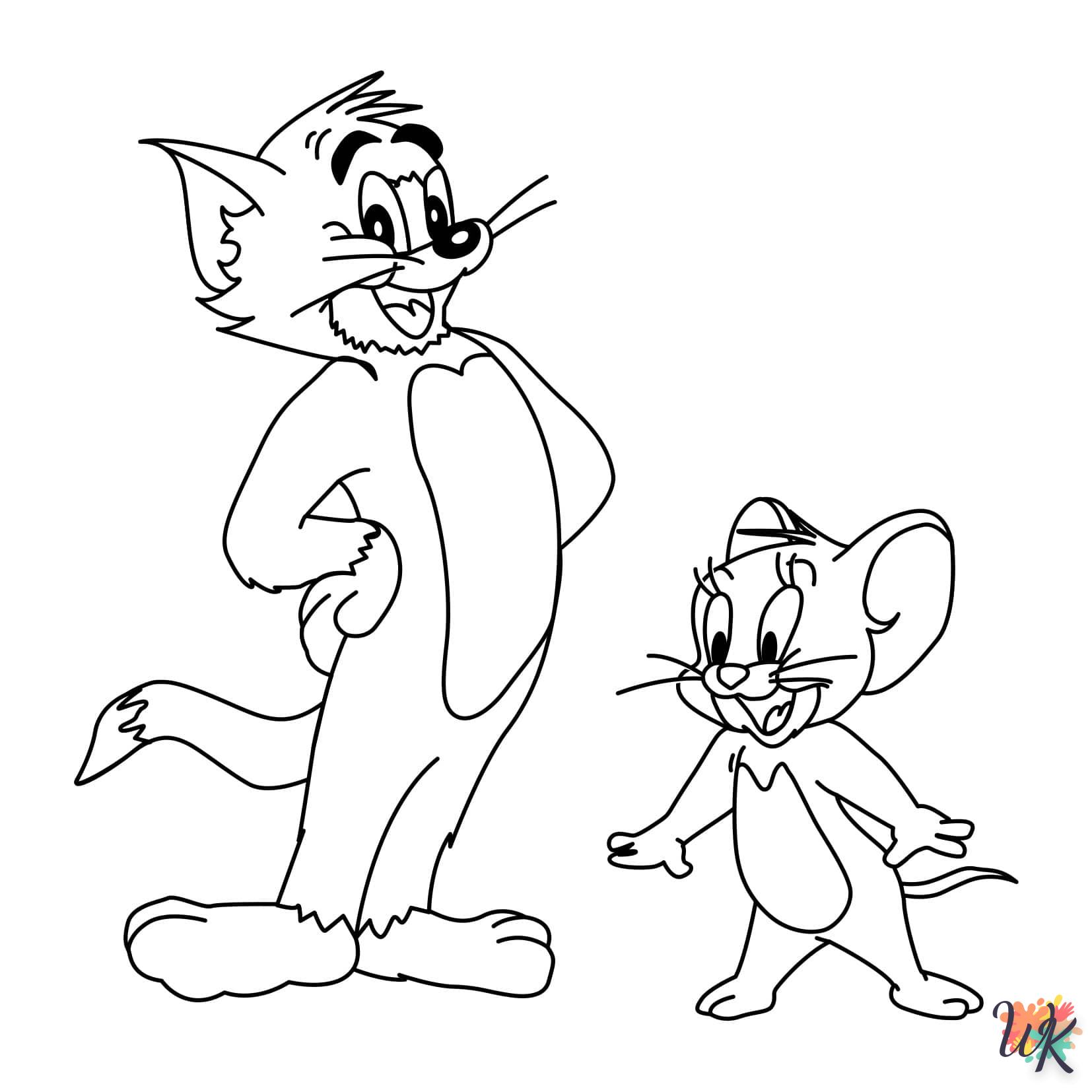 coloriage Tom et Jerry  à imprimer pour enfant de 2 ans 1