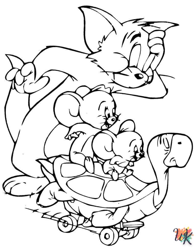 coloriage Tom et Jerry  a imprimer pour enfant de 4 ans 2