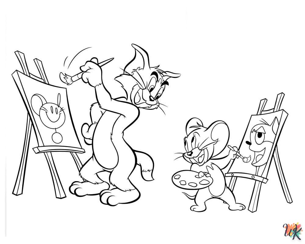coloriage Tom et Jerry  enfant 6 ans à imprimer