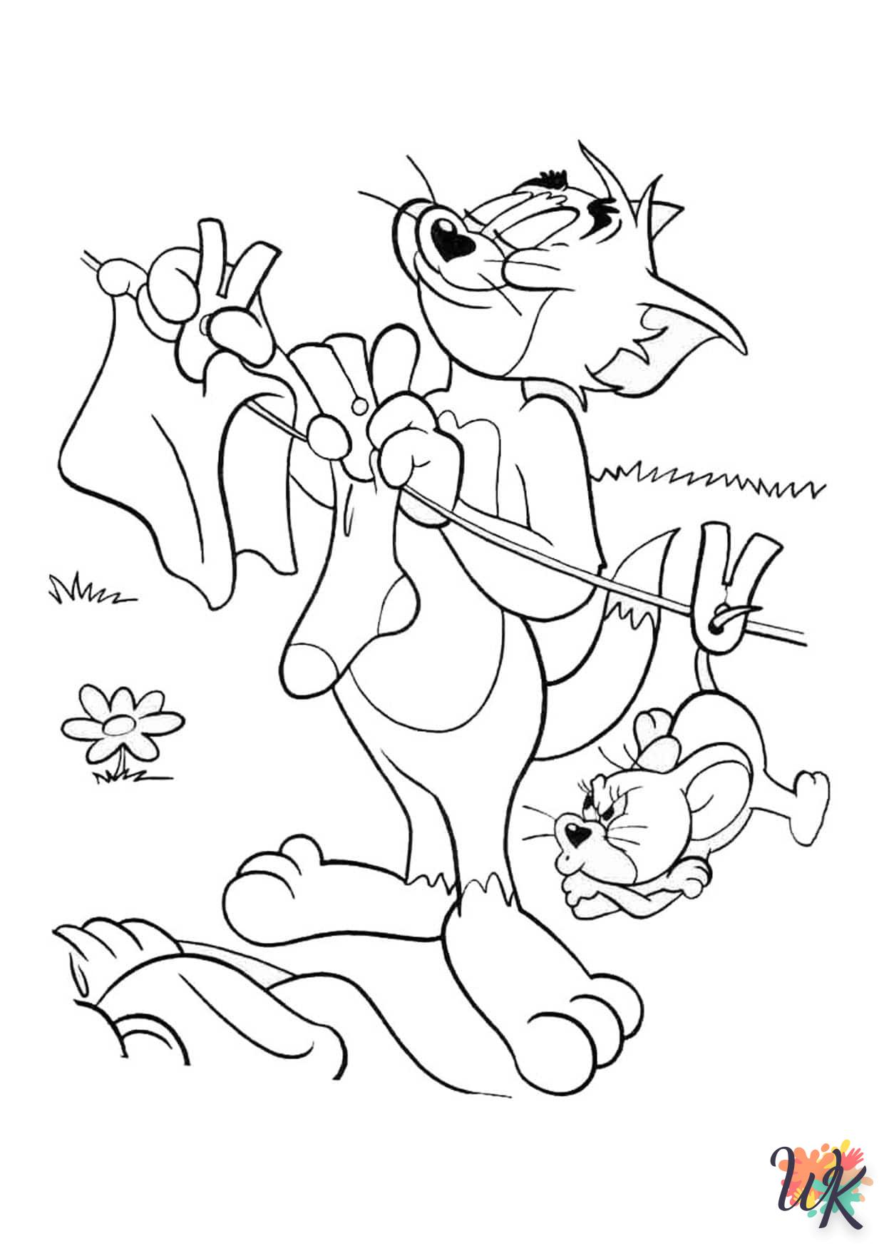 coloriage Tom et Jerry  dinosaures en ligne gratuit à imprimer