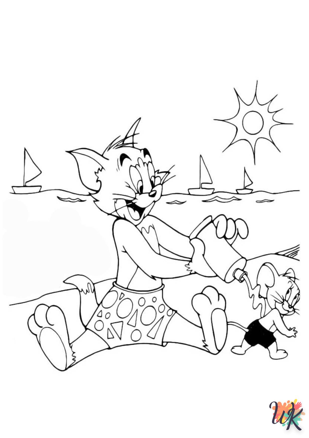 coloriage Tom et Jerry  à imprimer pour enfant de 4 ans