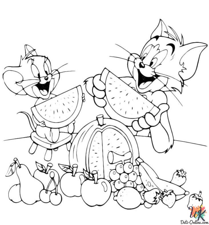 imprimer coloriage Tom et Jerry  pour enfant