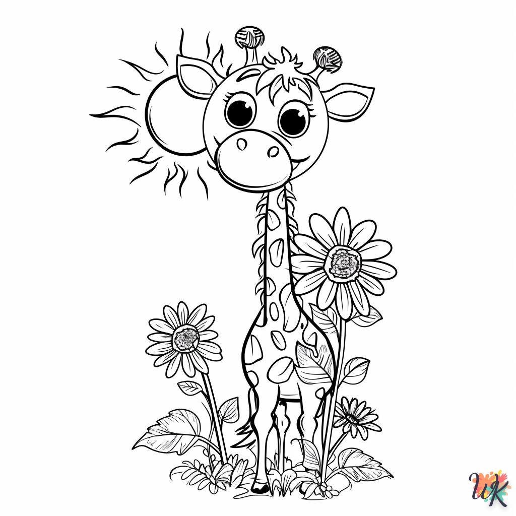 coloriage Girafe  7 ans en ligne gratuit à imprimer