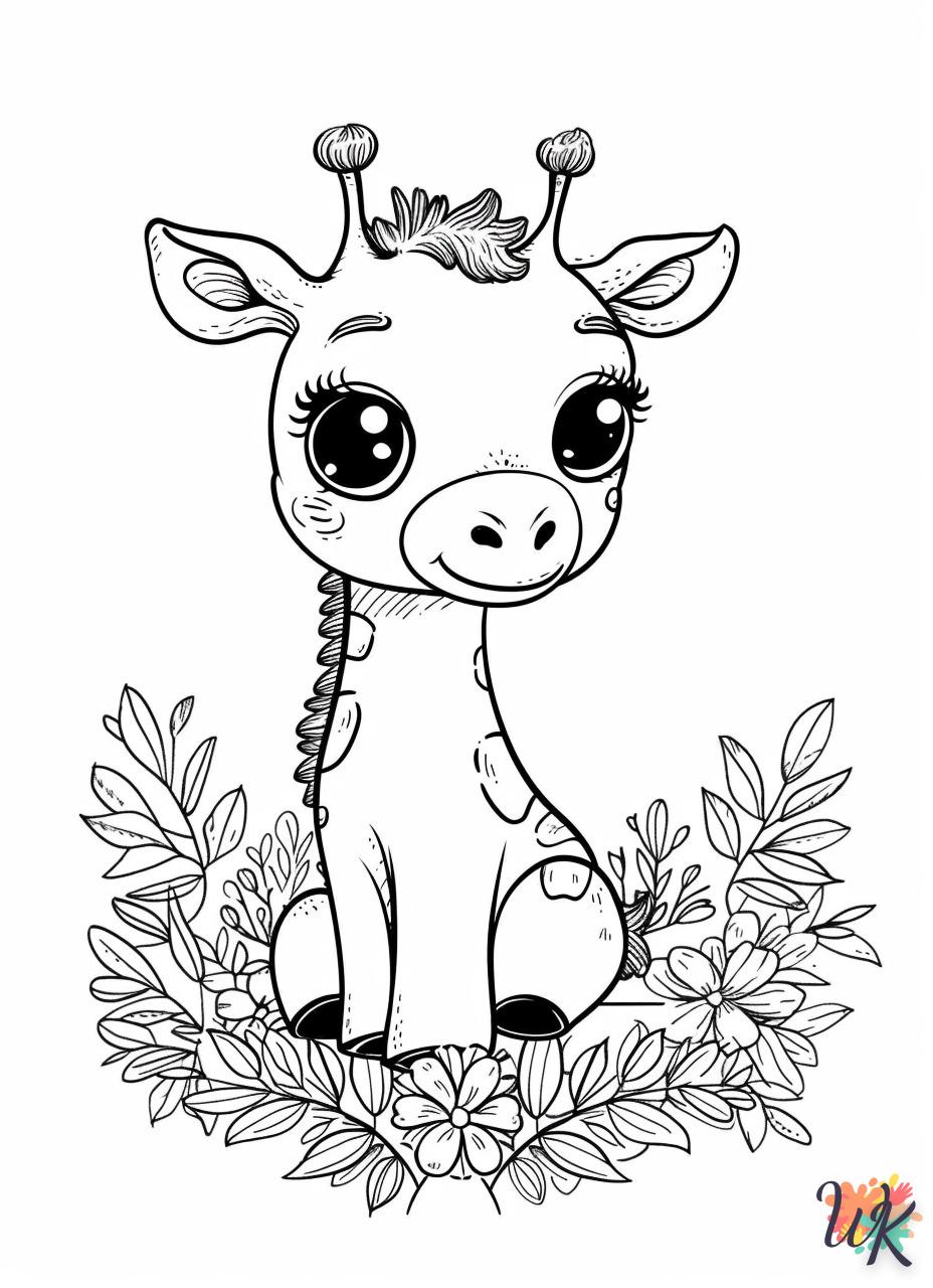 coloriage Girafe  pour bebe a imprimer