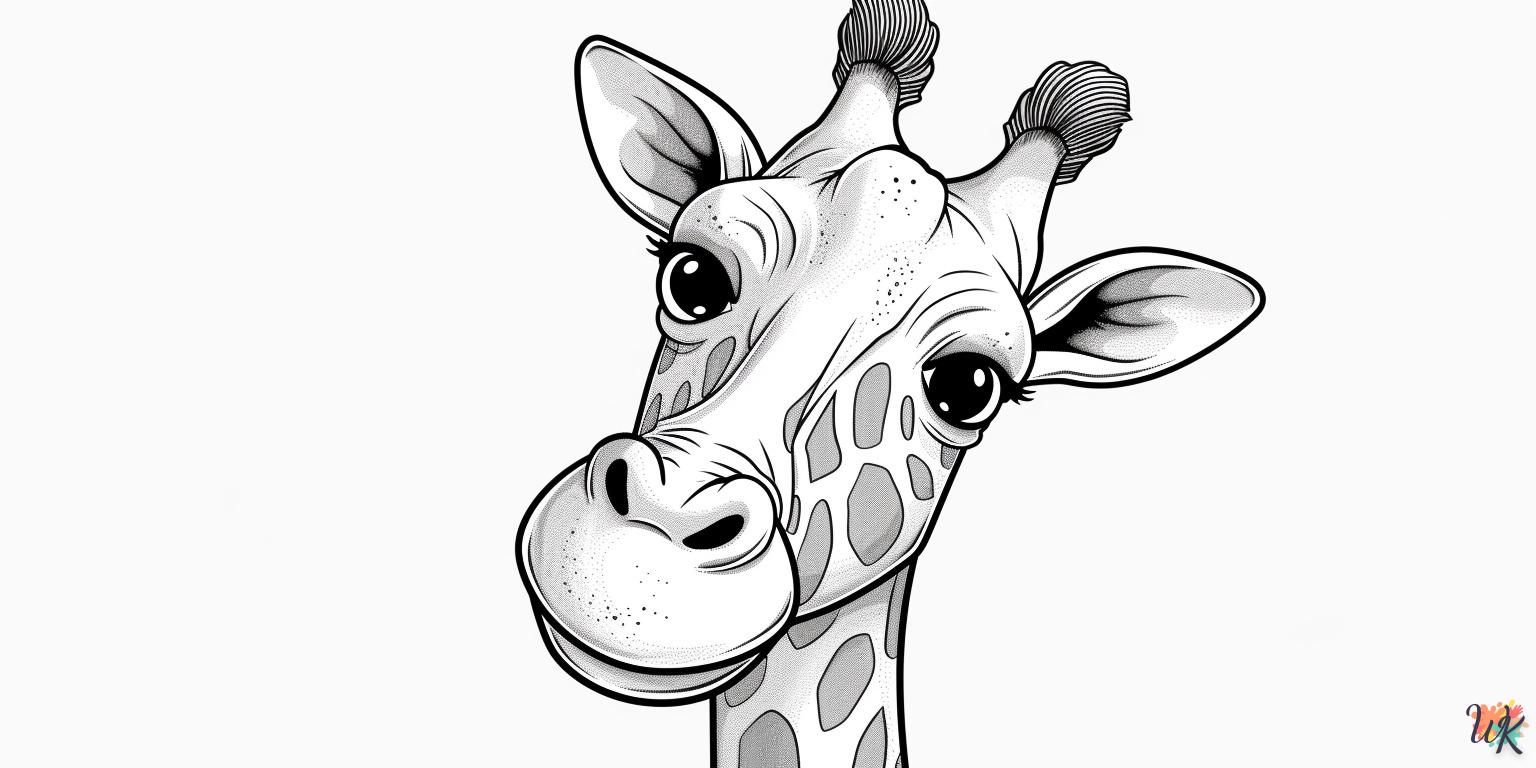 coloriage Girafe  à imprimer pour enfant de 10 ans 1
