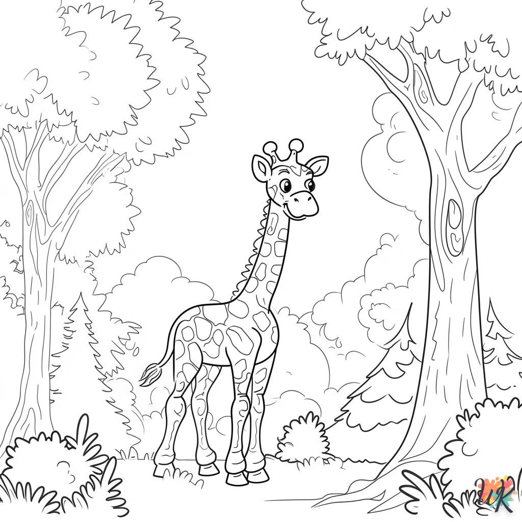 coloriage Girafe  gratuit a imprimer