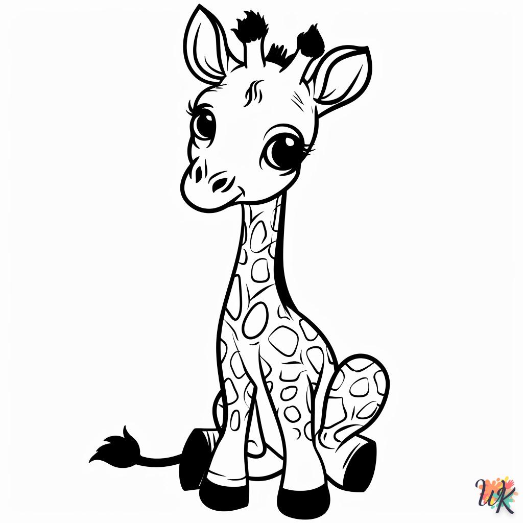 coloriage Girafe  pour lutter contre le stress