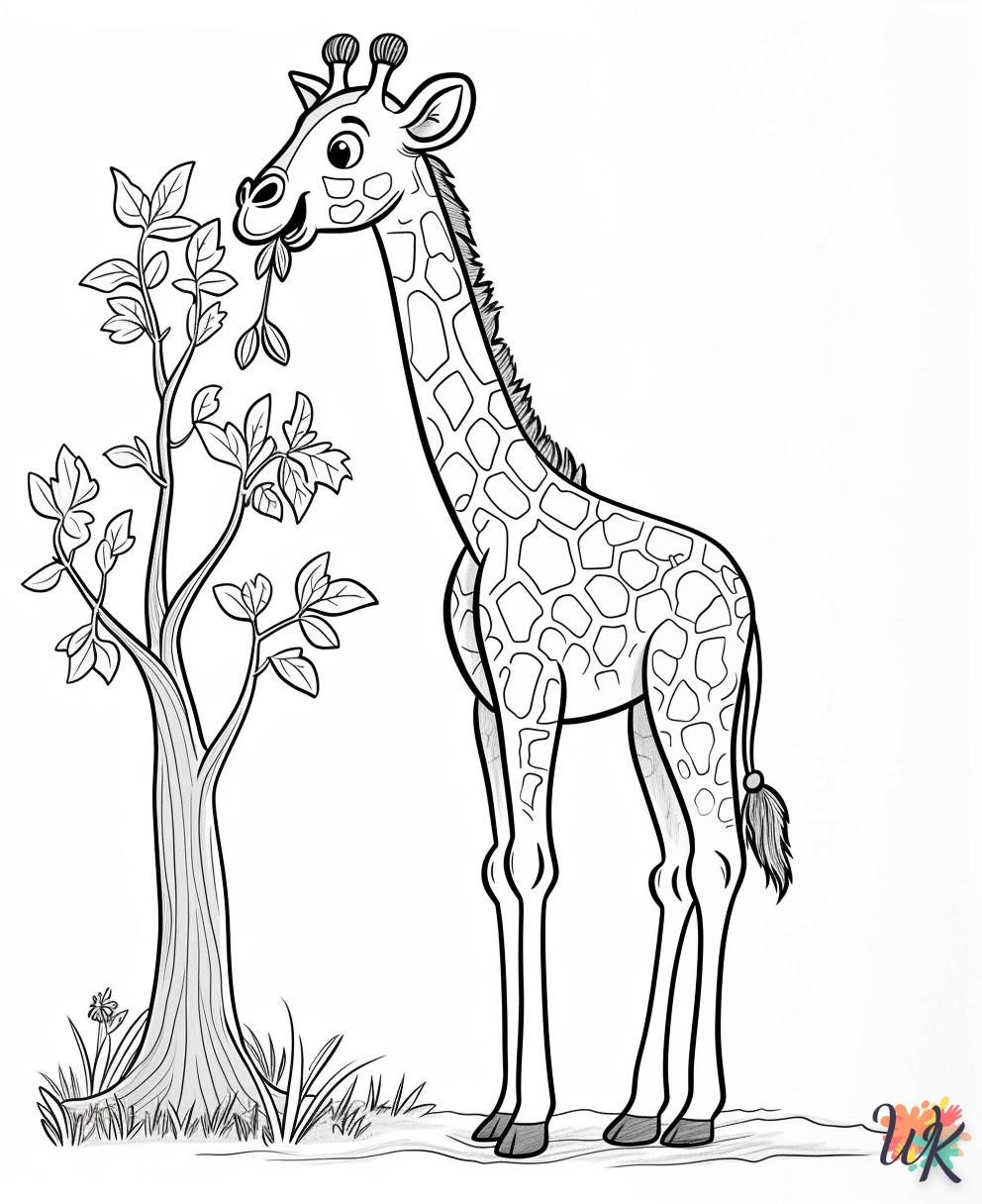 coloriage Girafe  à imprimer gratuitement pdf