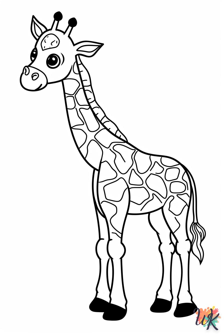 coloriage Girafe  enfant à imprimer pdf