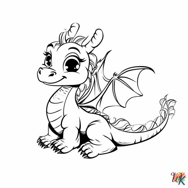 coloriage Dragon  à numéro adulte en ligne gratuit 1