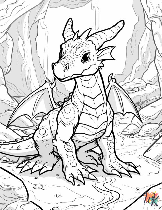 coloriage Dragon  à numéro adulte en ligne gratuit