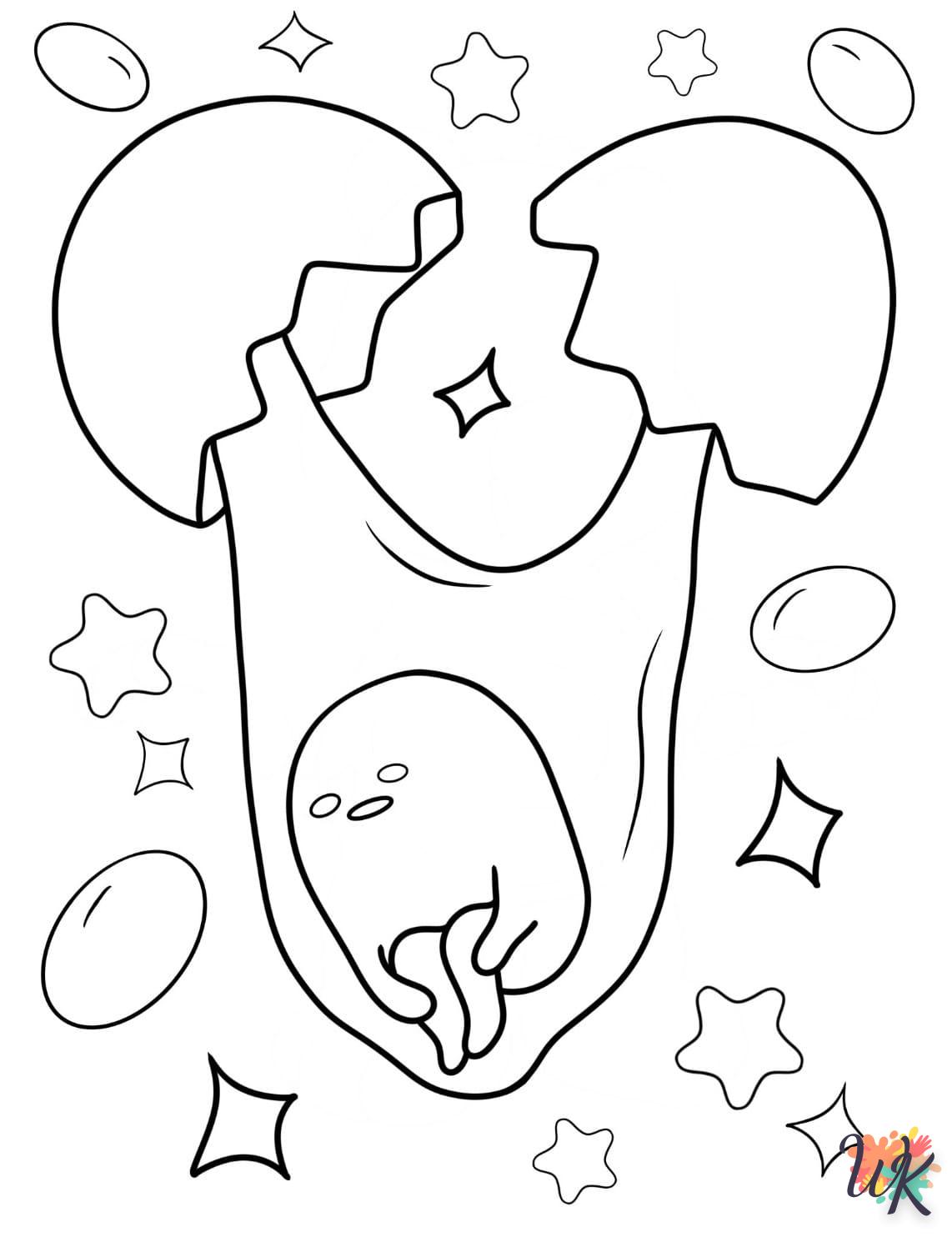 coloriage Gudetama  enfant 8 ans a imprimer