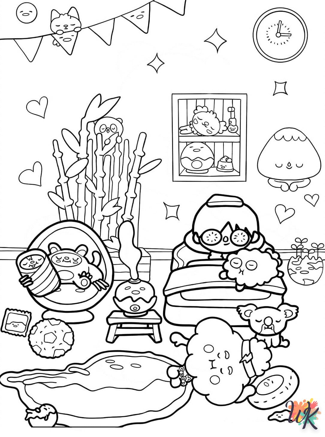 coloriage Gudetama  de noël gratuit à imprimer en ligne