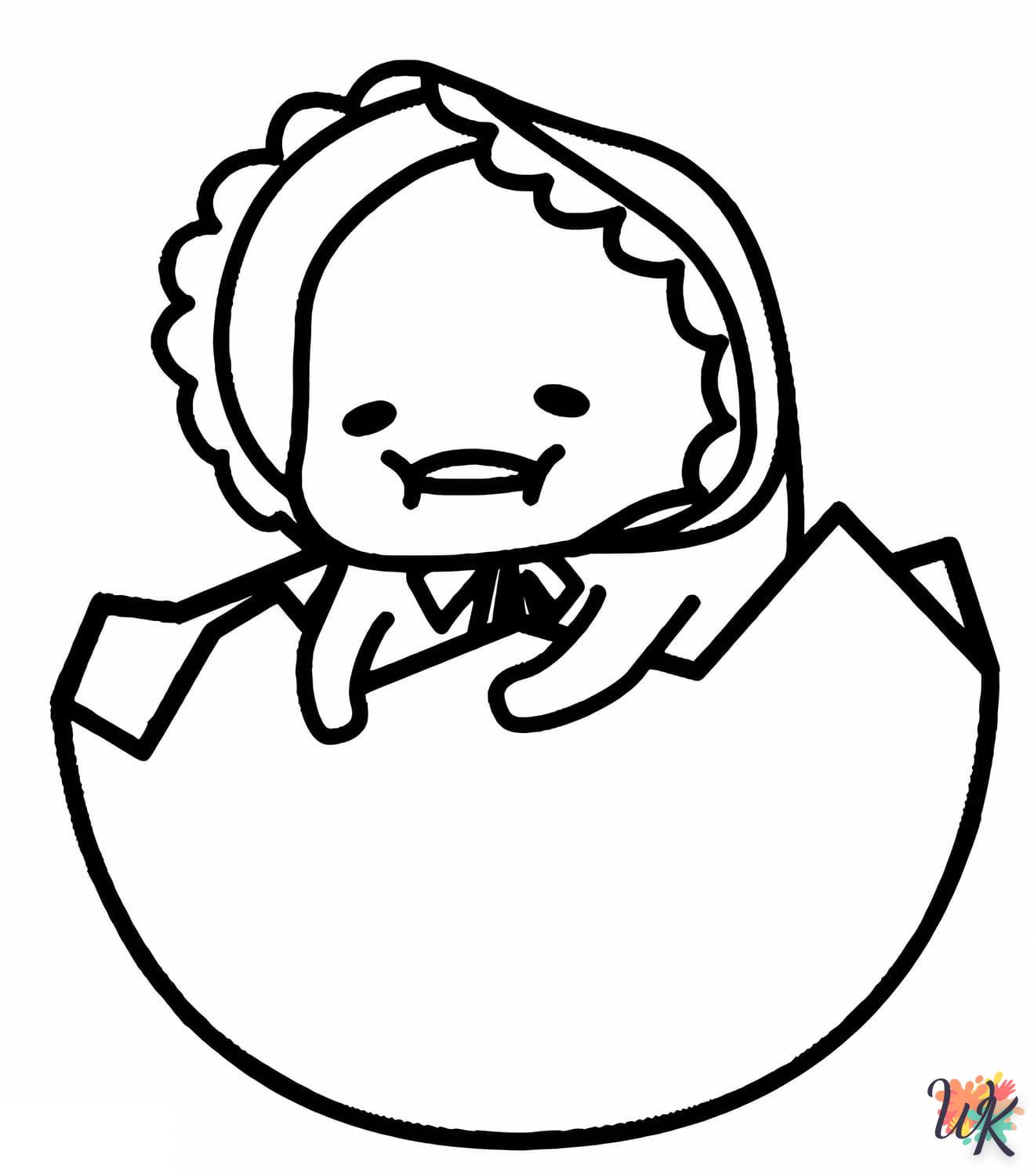 coloriage Gudetama  en ligne pour bebe de 2 ans
