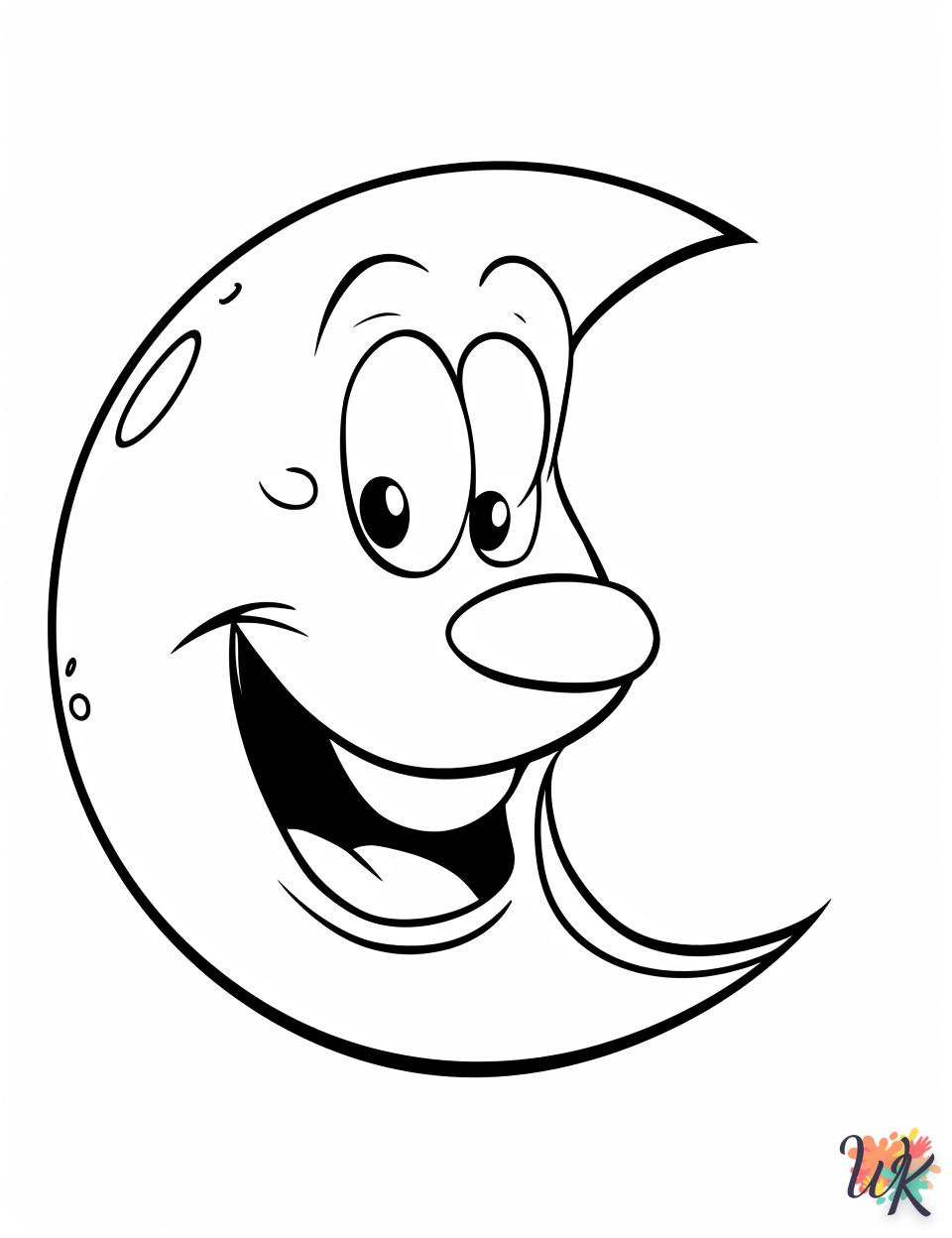 imprimer coloriage Lune  gratuit