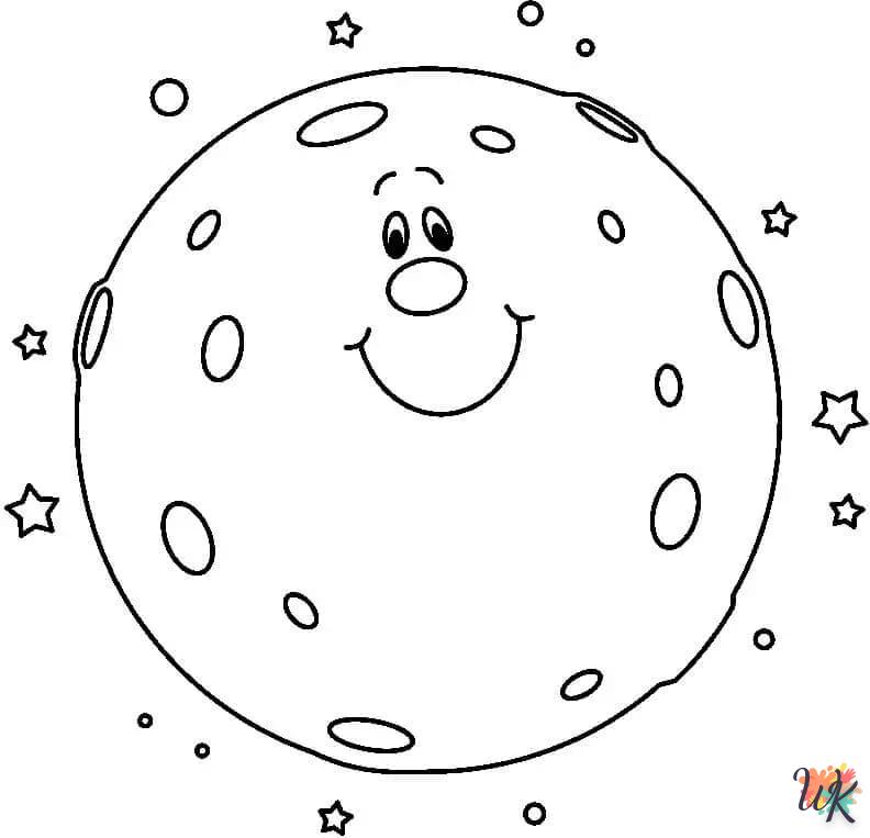 coloriage Lune  et dessin a imprimer