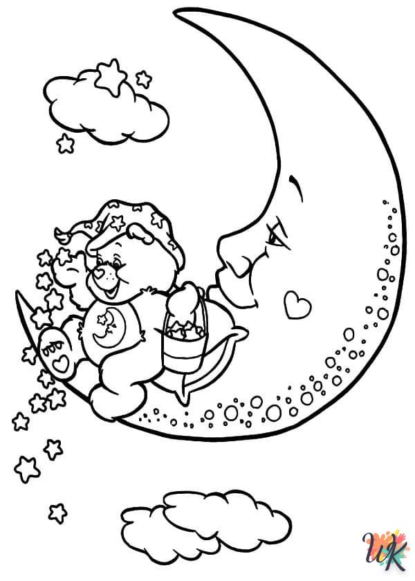 coloriage Lune  et decoupage