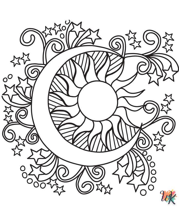 coloriage Lune  à imprimer pour enfant de 7 ans