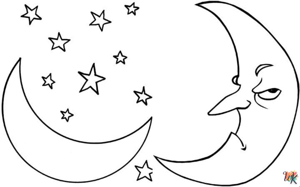 coloriage Lune  pour enfants a imprimer gratuit