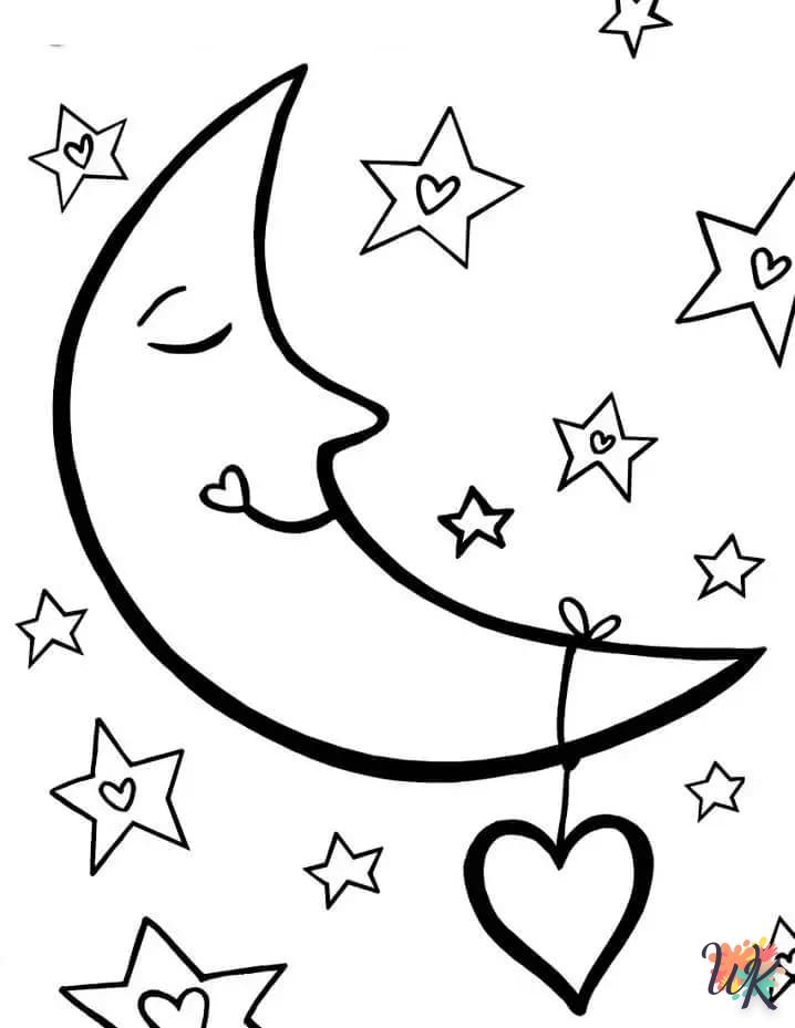 coloriage Lune  gratuit en ligne