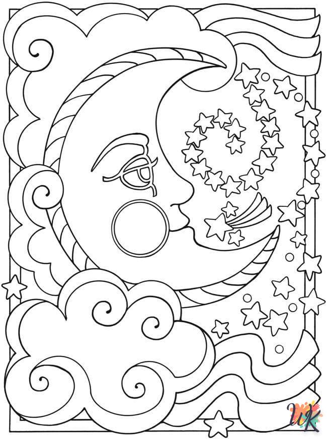 coloriage Lune  enfant à imprimer pdf