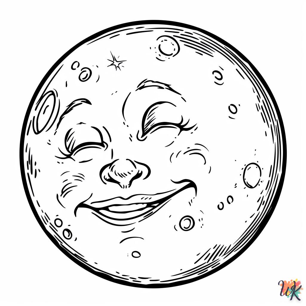 coloriage Lune  en ligne pour bebe de 2 ans