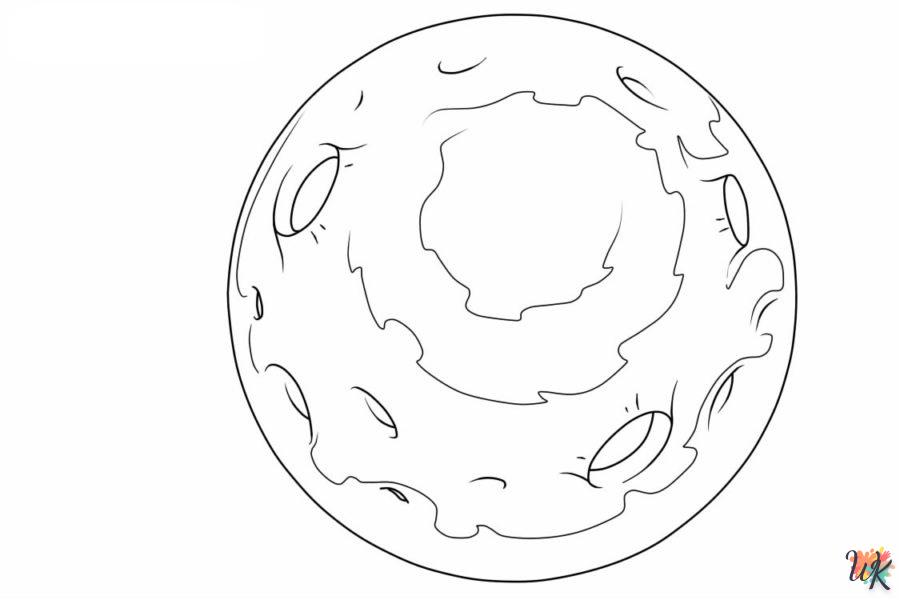 coloriage Lune  à imprimer gratuit