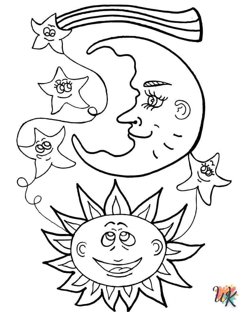 coloriage Lune  en ligne gratuit pour 12 ans 1