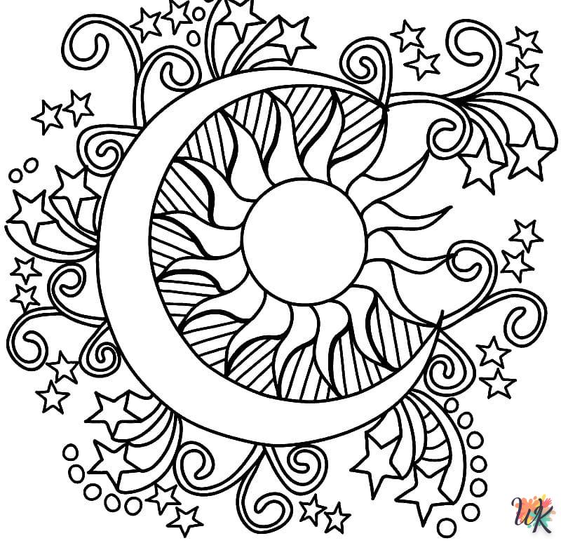 coloriage Lune  à imprimer pour enfant de 2 ans