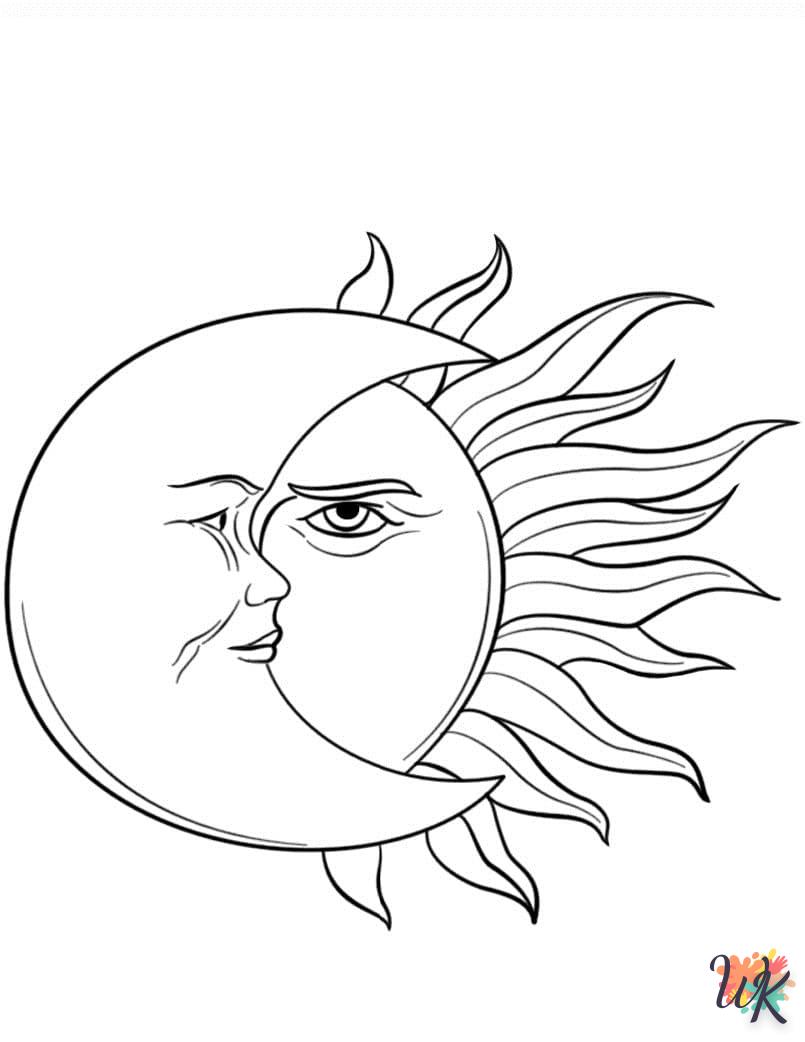 coloriage Lune  pour lutter contre le stress