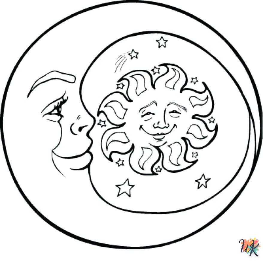 coloriage Lune  enfant 2 ans a imprimer